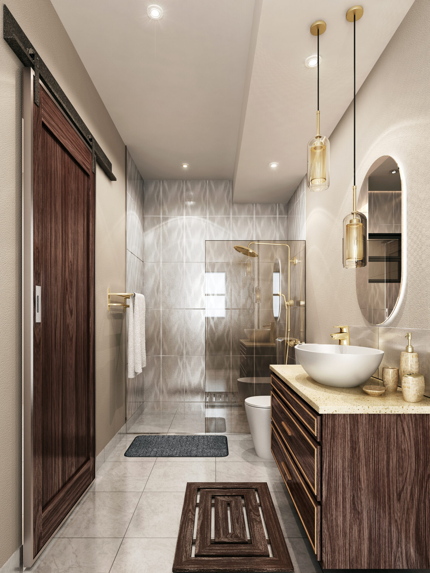 luxury apartment in accra bathroom with modern design